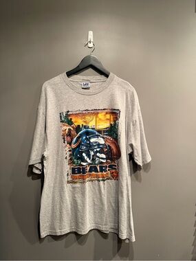 Lee Gray Bears Graphic Short Sleeve Tee with Orange Accents